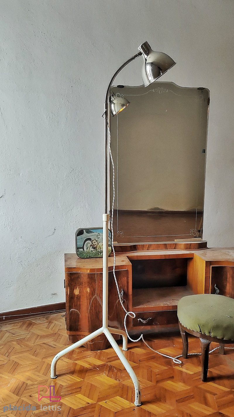 Lampada da terra vintage originale medica con cupola cromata, anni '60 – dettaglio 4