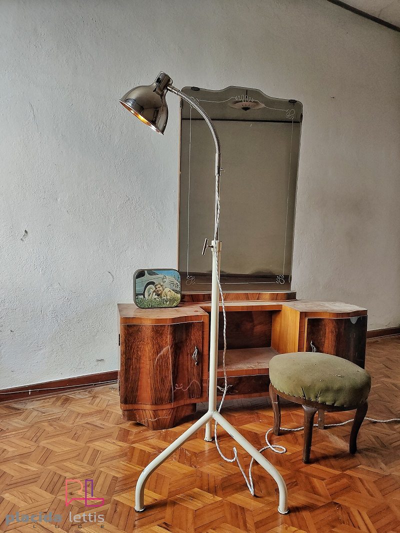 Lampada da terra vintage originale medica con cupola cromata, anni '60 – dettaglio 14
