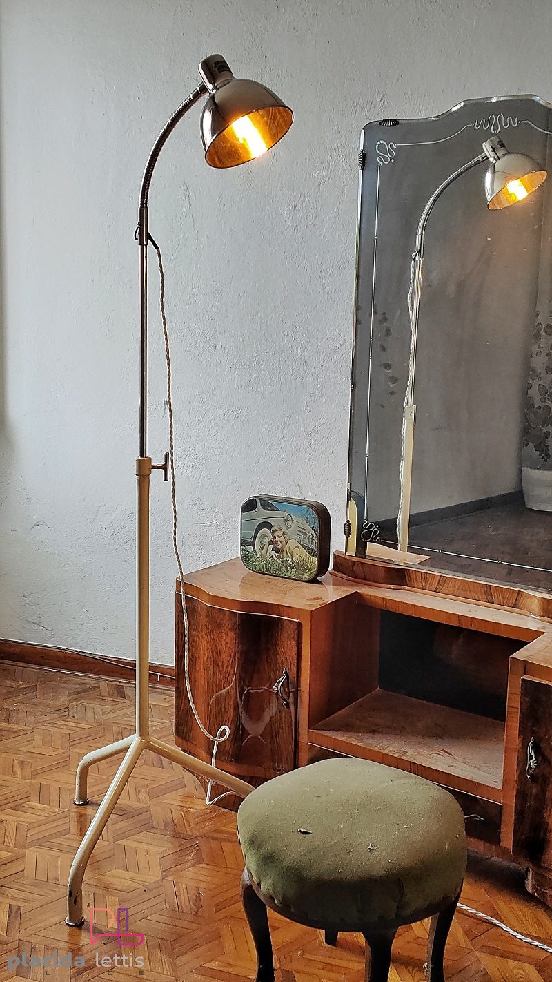 Lampada da terra vintage originale medica con cupola cromata, anni '60 – dettaglio 18
