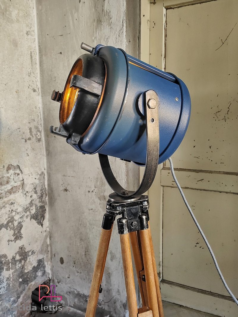 Riflettore teatrale vintage originale Furse blu, Inghilterra anni '60 – dettaglio 3