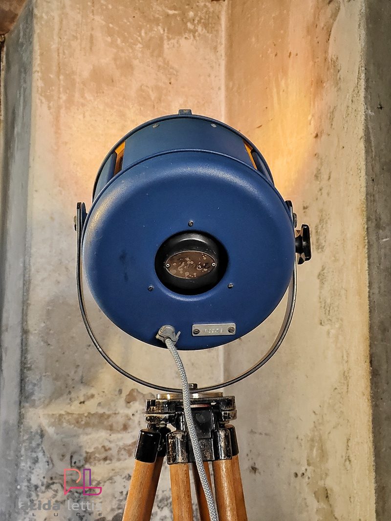 Riflettore teatrale vintage originale Furse blu, Inghilterra anni '60 – dettaglio 10