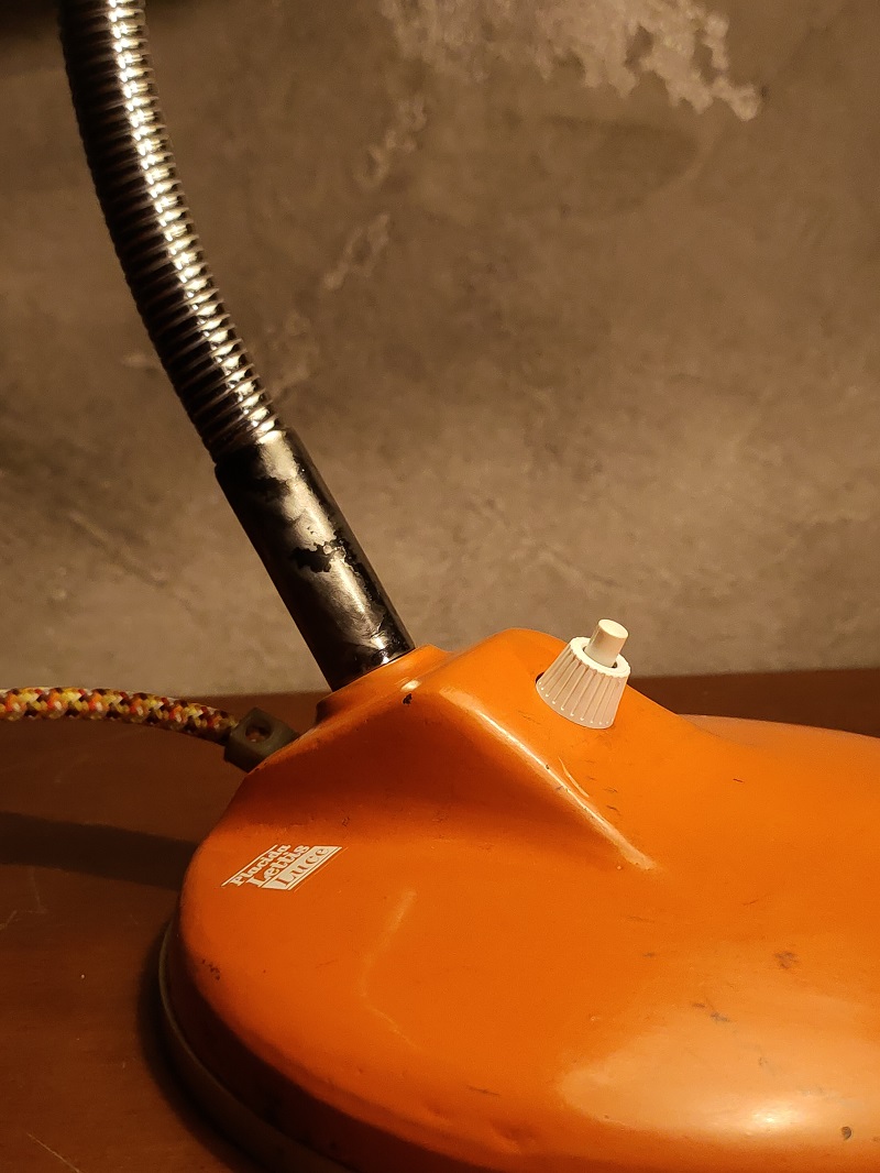 Lampada industriale da scrivania, caldo color arancio