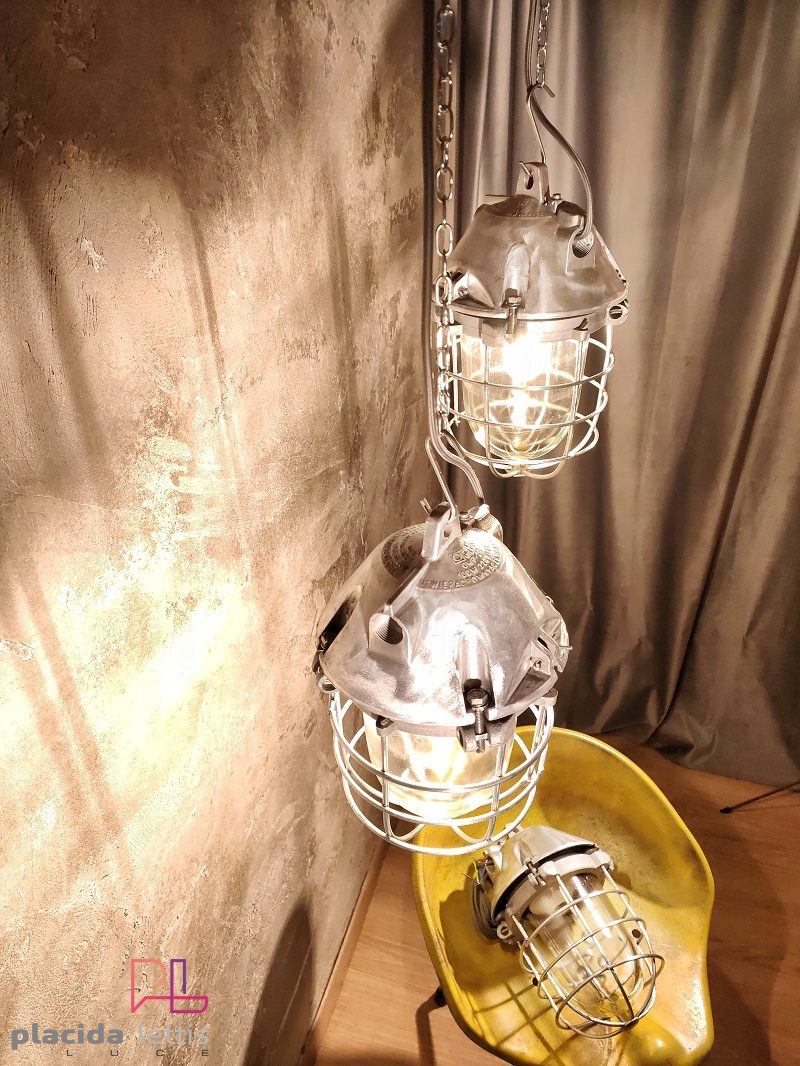 Original vintage explosion-proof pendant light by Polam, Poland 1970s – dettaglio 16