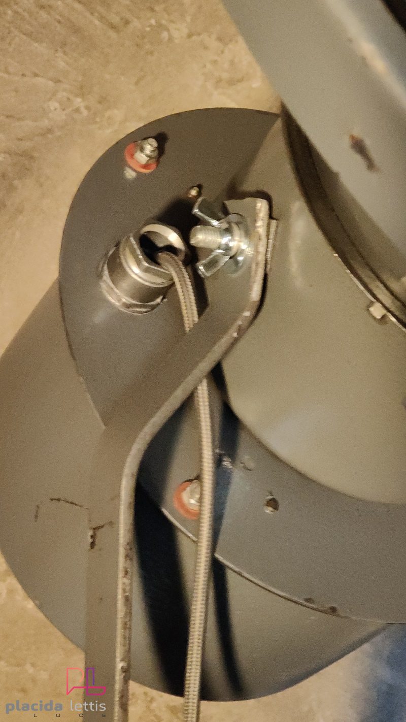 Lampada con treppiede vintage originale, faro grigio, Polonia anni '80 – dettaglio 16