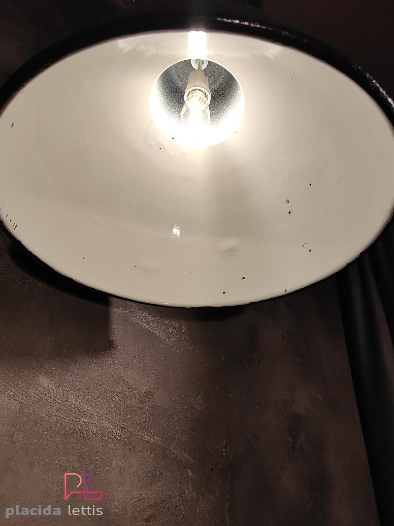 Lampada a sospensione vintage originale verde bottiglia, 40 cm – dettaglio 14