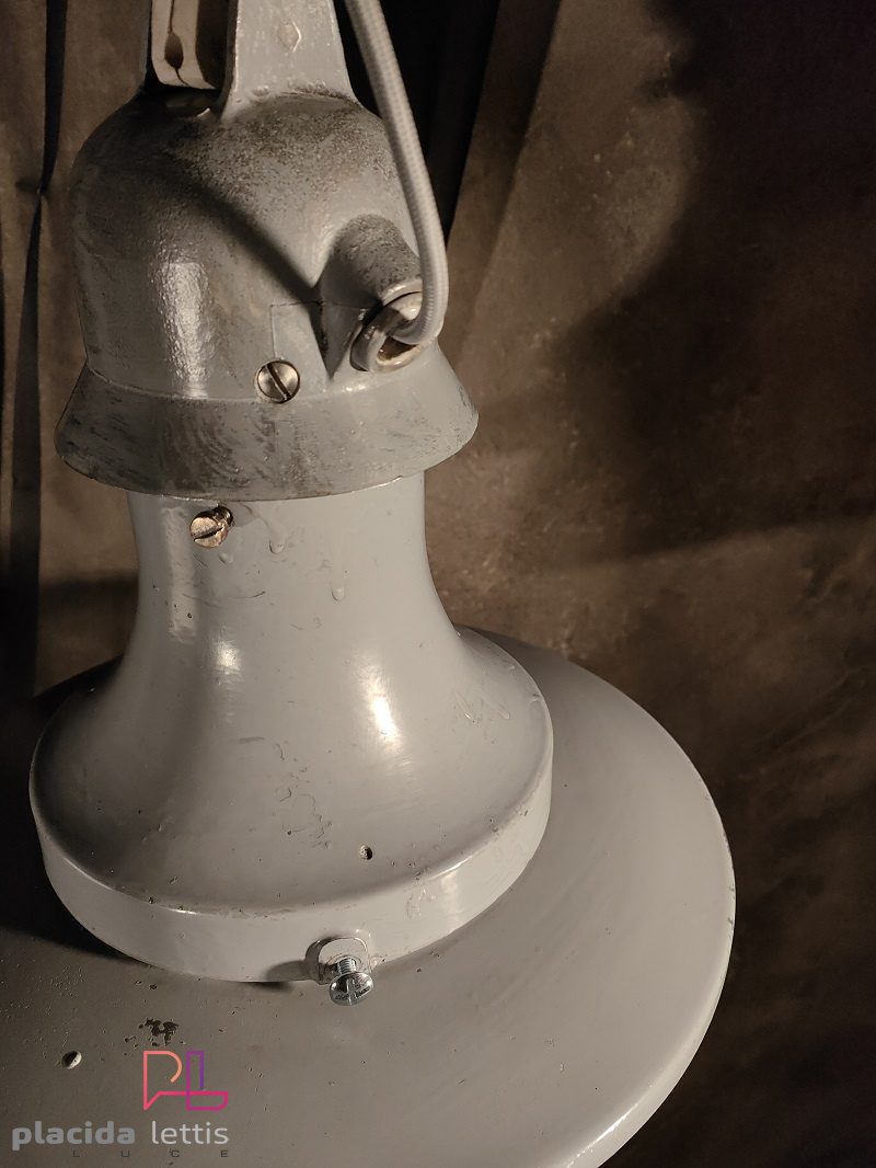Lampada a sospensione vintage originale con vetro opalino, Verona anni '50 – dettaglio 17