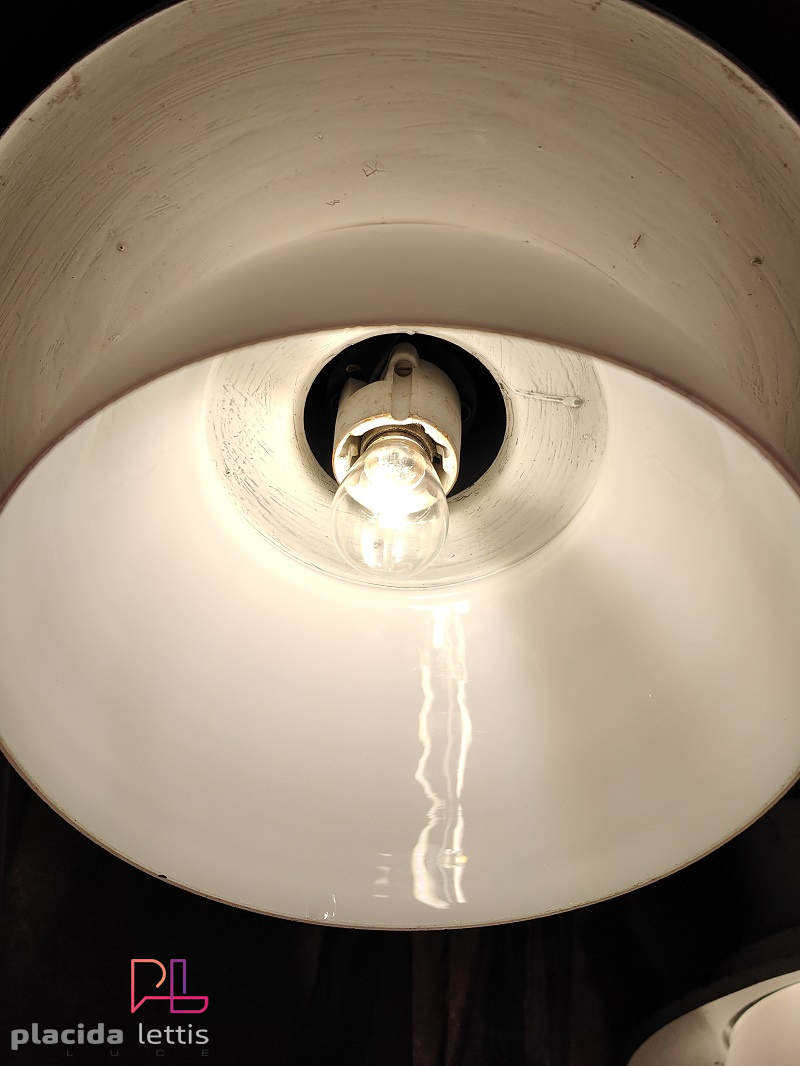 Lampada a sospensione vintage originale con vetro opalino, Verona anni '50 – dettaglio 18