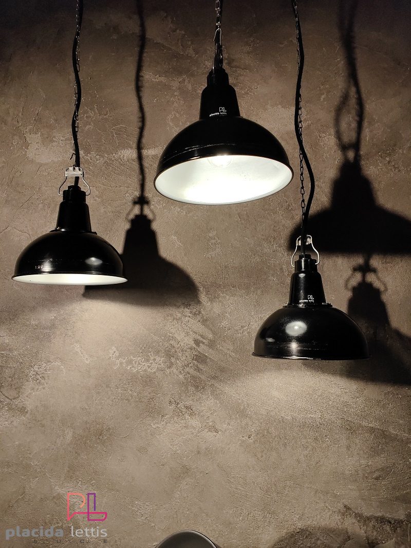 Lampada a sospensione vintage originale piccola nera, URSS anni '70 – dettaglio 10