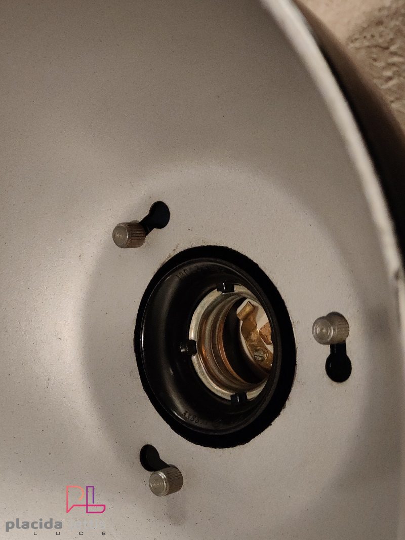 Lampada a sospensione vintage originale piccola nera, URSS anni '70 – dettaglio 17
