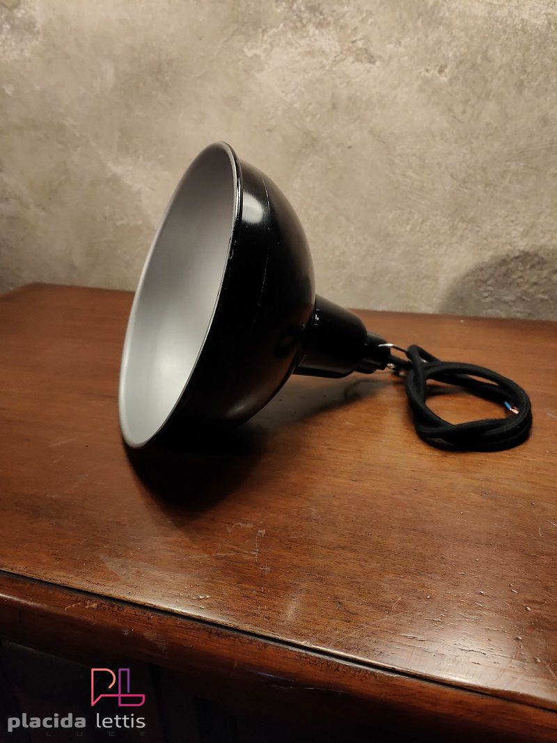 Lampada a sospensione vintage originale piccola nera, URSS anni '70 – dettaglio 13