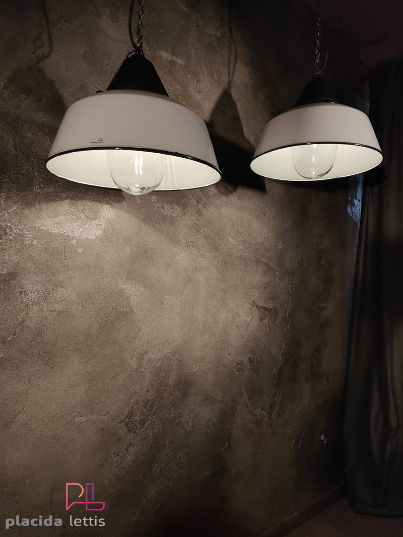 Lampada a sospensione vintage originale bianca, Ungheria anni '60 – dettaglio 3