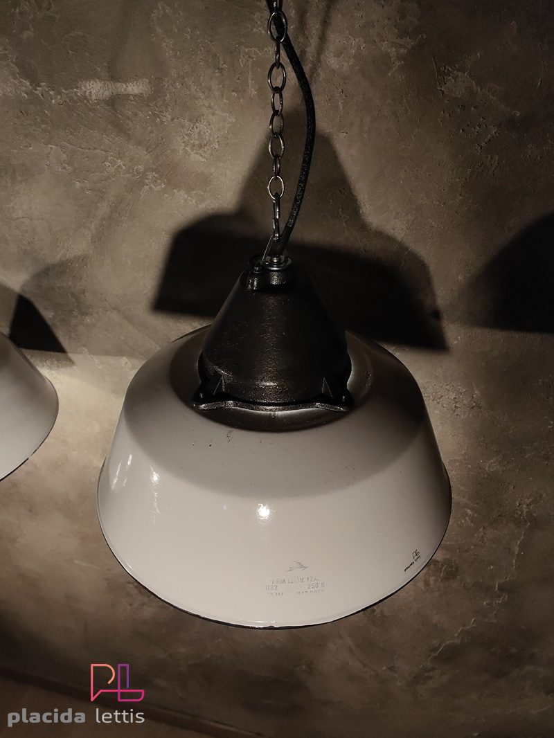 Lampada a sospensione vintage originale bianca, Ungheria anni '60 – dettaglio 6