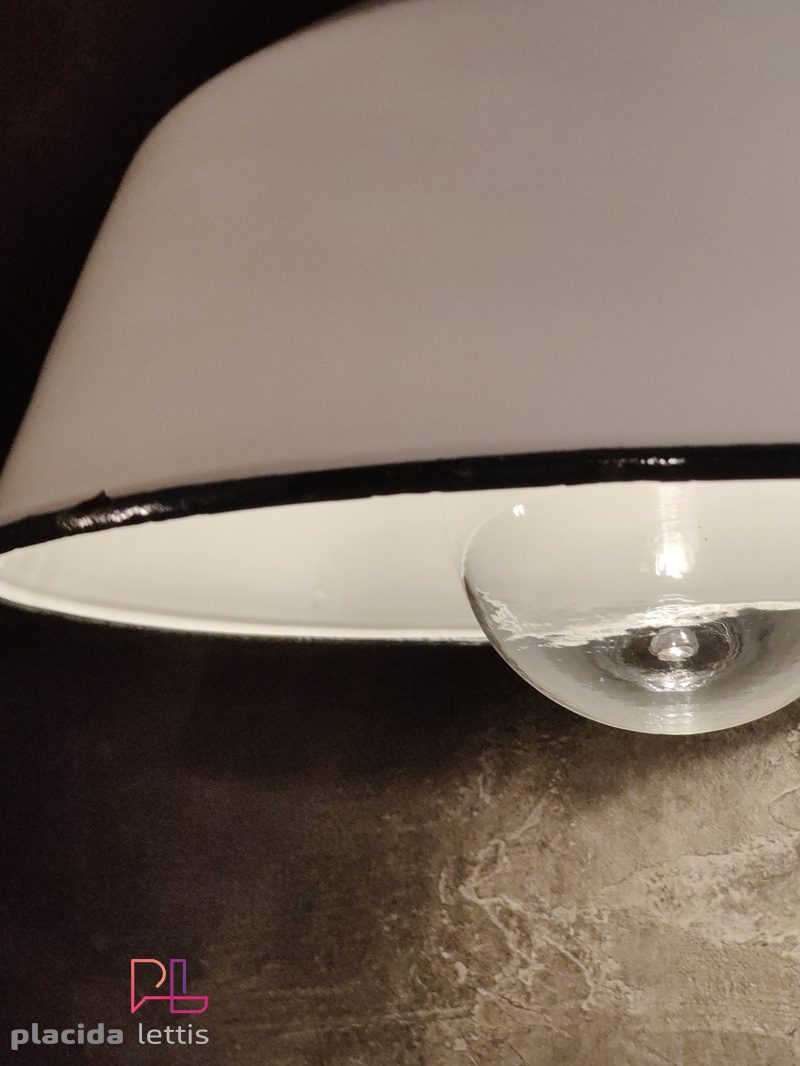 Lampada a sospensione vintage originale bianca, Ungheria anni '60 – dettaglio 19