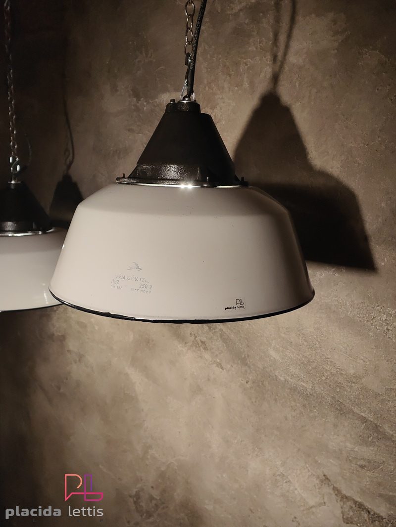 Lampada a sospensione vintage originale bianca, Ungheria anni '60 – dettaglio 11