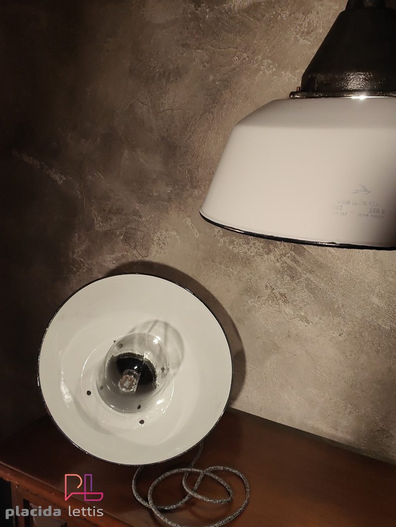 Lampada a sospensione vintage originale bianca, Ungheria anni '60 – dettaglio 14