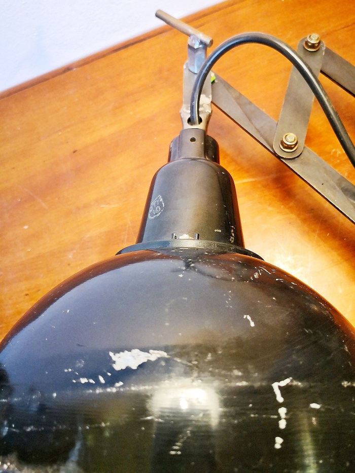 Lampada industriale con soffietto, prodotta in Repubblica Ceca negli anni '60