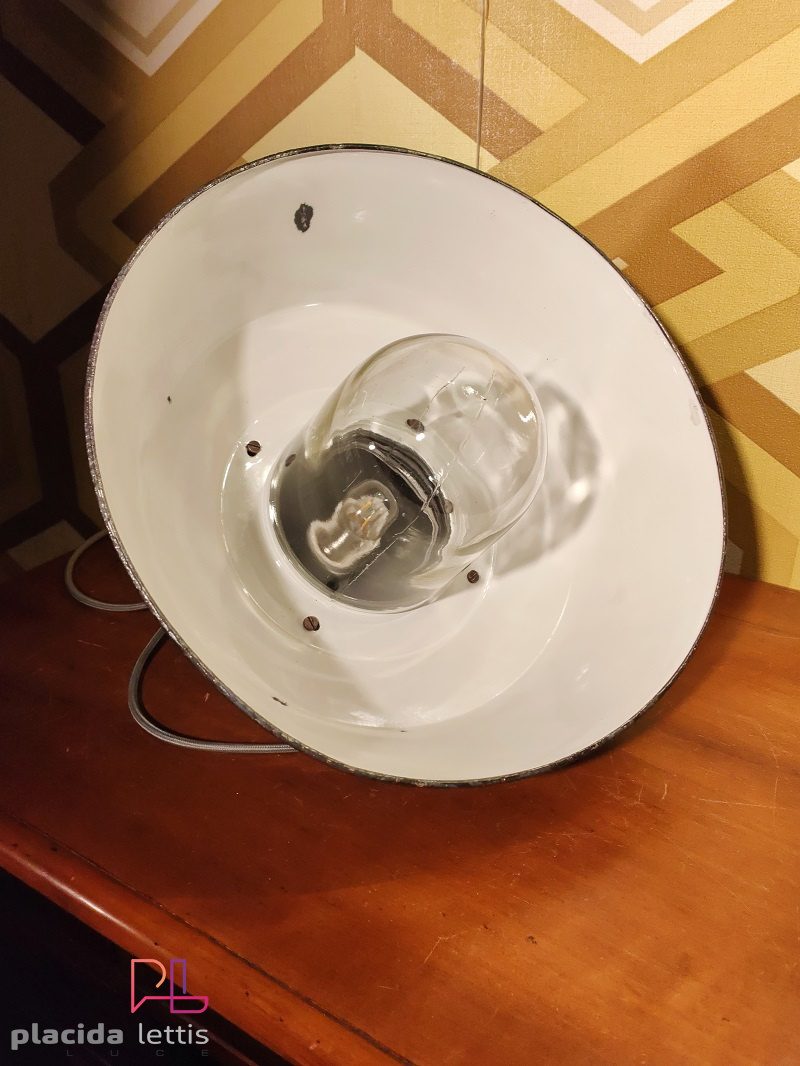 Lampada a sospensione vintage originale grigio-azzurra, Ungheria anni '60 – dettaglio 11