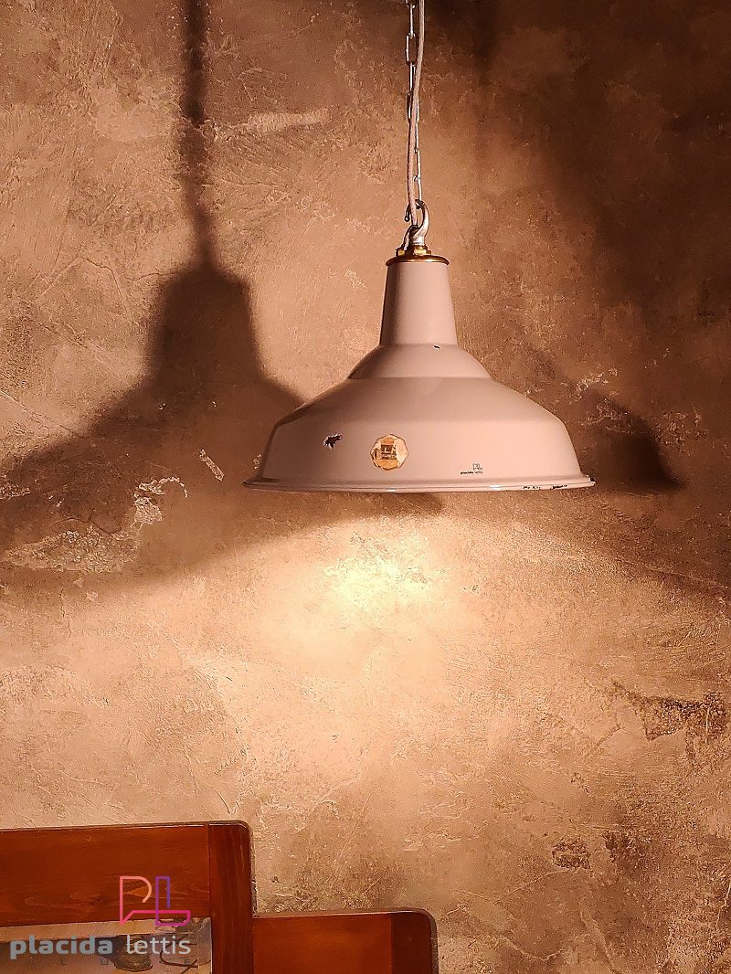 Lampada a sospensione vintage originale Benjamin RLM smaltata, anni '50 – dettaglio 7