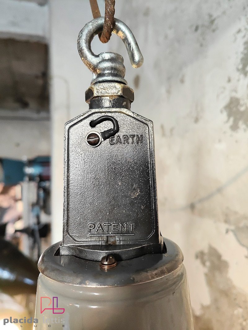 Lampada a sospensione vintage originale Mazdalux tortora, Inghilterra – dettaglio 15