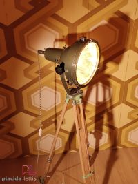 Faro da teatro vintage originale verde con specchio a raggi, Polonia – miniatura 8