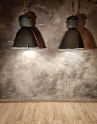Original vintage black pendant light with glass, Czechoslovakia 1980s – thumbnail 3
