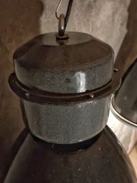 Original vintage black pendant light with glass, Czechoslovakia 1980s – thumbnail 13