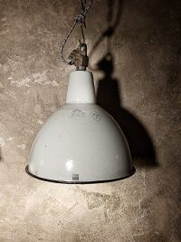 Original vintage cerulean blue pendant light, Poland 1950s-70s – thumbnail 10