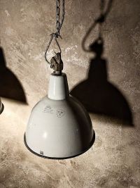 Original vintage cerulean blue pendant light, Poland 1950s-70s – thumbnail 9