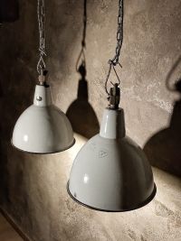 Original vintage cerulean blue pendant light, Poland 1950s-70s – thumbnail 8