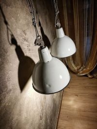 Original vintage cerulean blue pendant light, Poland 1950s-70s – thumbnail 1