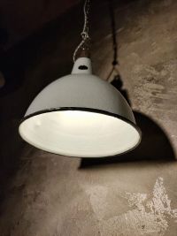 Original vintage cerulean blue pendant light, Poland 1950s-70s – thumbnail 4