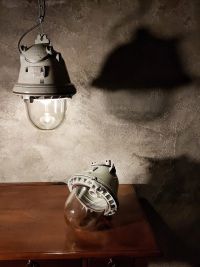 Original vintage bunker pendant light, East Germany (GDR) 1980s – thumbnail 1