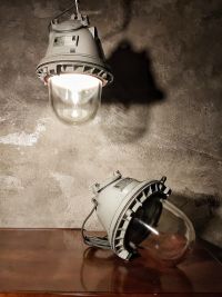 Original vintage bunker pendant light, East Germany (GDR) 1980s – thumbnail 13