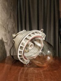 Original vintage bunker pendant light, East Germany (GDR) 1980s – thumbnail 10