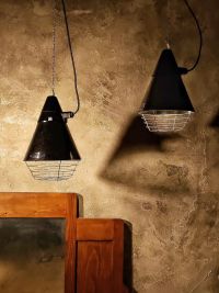 Original vintage pendant light in brown bakelite, East Germany 1970s – thumbnail 7