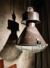 Original vintage Mesko pendant light with curved glass, Poland 1970s – thumbnail 7