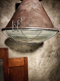 Original vintage Mesko pendant light with curved glass, Poland 1970s – thumbnail 6
