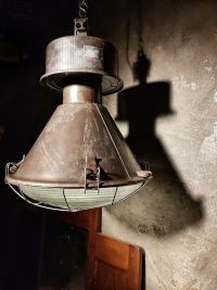Original vintage Mesko pendant light with curved glass, Poland 1970s – thumbnail 5