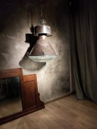 Original vintage Mesko pendant light with curved glass, Poland 1970s – thumbnail 4