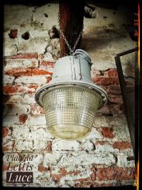 Original vintage Mesko pendant light in textured glass, Poland 1970s – thumbnail 1