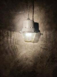 Original vintage Mesko pendant light in textured glass, Poland 1970s – thumbnail 2