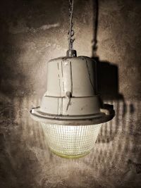 Original vintage Mesko pendant light in textured glass, Poland 1970s – thumbnail 10