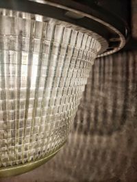 Original vintage Mesko pendant light in textured glass, Poland 1970s – thumbnail 21