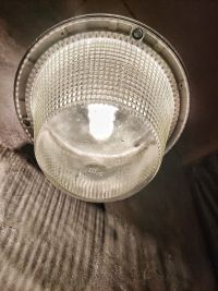 Original vintage Mesko pendant light in textured glass, Poland 1970s – thumbnail 15