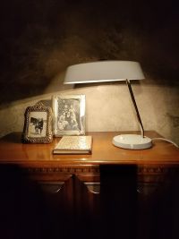 Lampada da scrivania vintage originale a disco, Ungheria anni '60 – miniatura 2