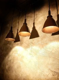Original vintage conical pendant light, Bulgaria 1970s – thumbnail 8