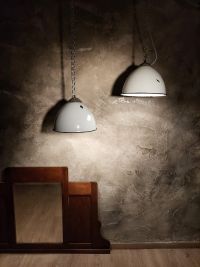 Lampada a sospensione vintage grigio-azzurra, Polonia anni '50-'70 – miniatura 13
