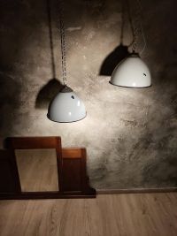 Lampada a sospensione vintage grigio-azzurra, Polonia anni '50-'70 – miniatura 16