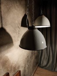 Lampada a sospensione vintage grigio-azzurra, Polonia anni '50-'70 – miniatura 14