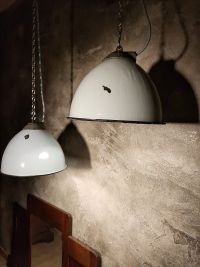 Lampada a sospensione vintage grigio-azzurra, Polonia anni '50-'70 – miniatura 12